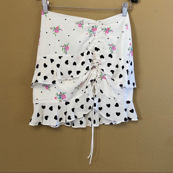 For Love & Lemons Lucia Set Floral Heart XS/S NWT - Picture 2 of 16